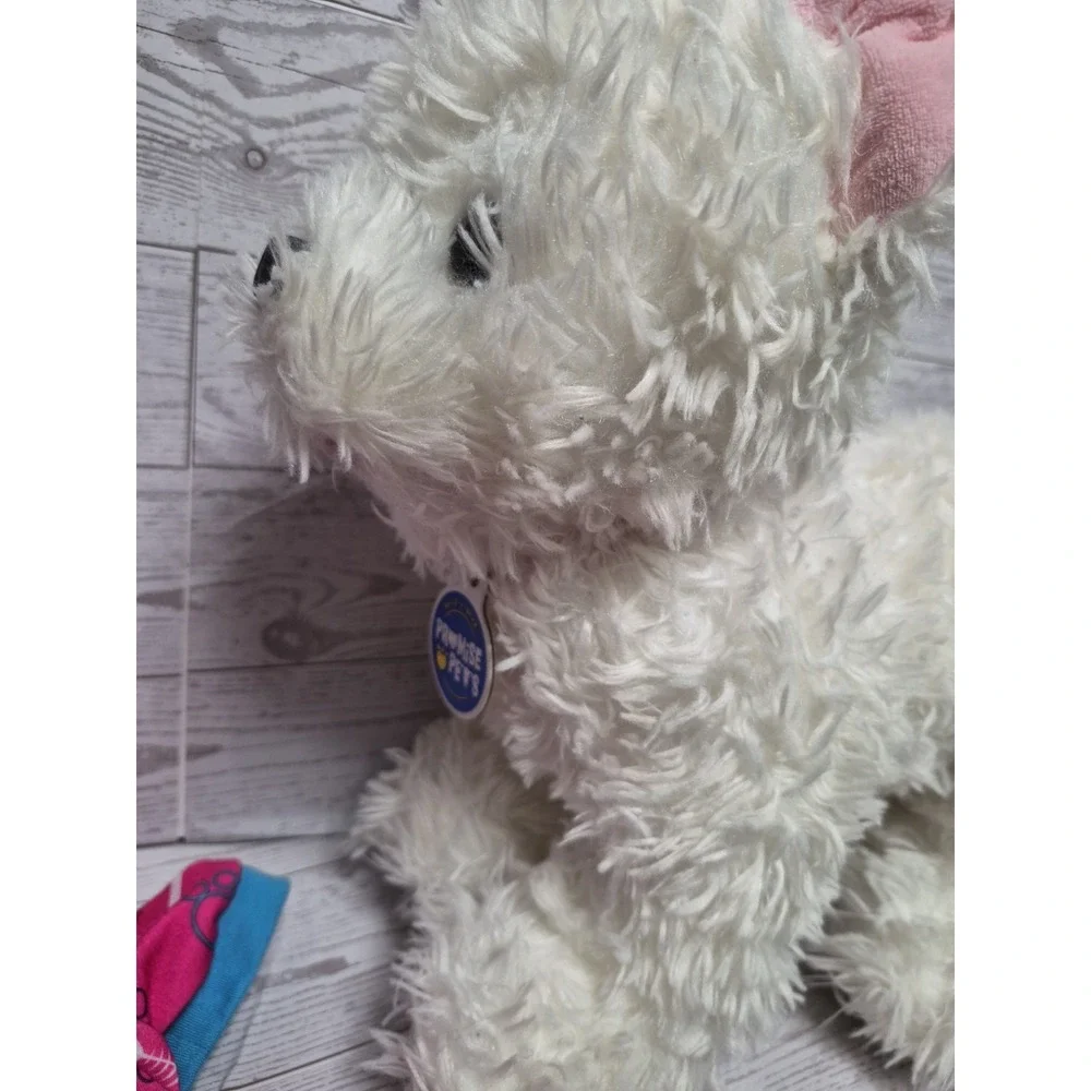 Build a Bear White Westie Plush Dog Dressed